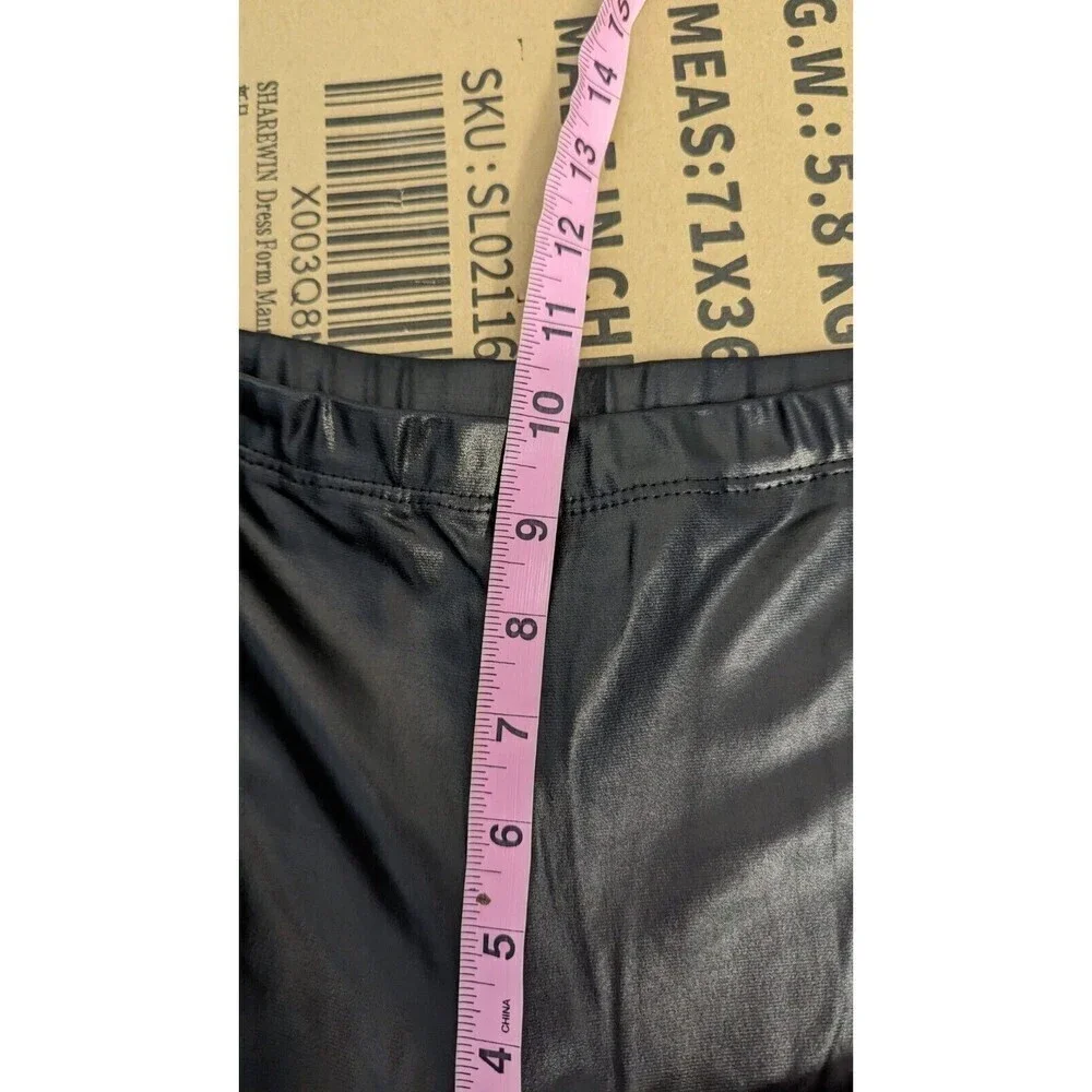 CLARA SUN WOO Medium Pants Faux Leather‎ Elastic Waist Slim Leg